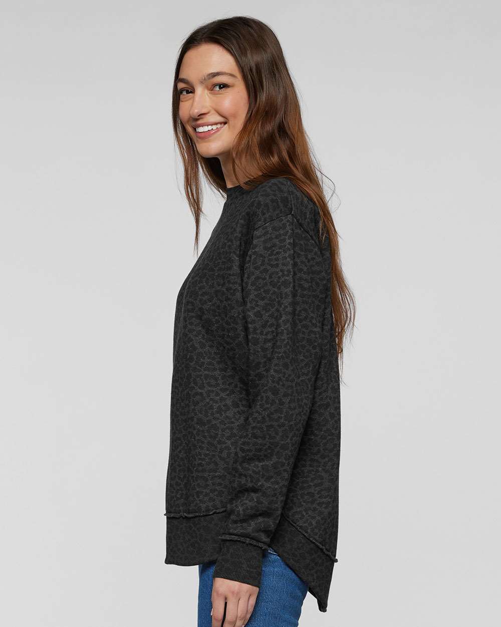 Ladies Black Leopard Sweatshirt - WDP Game Day