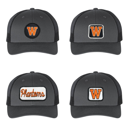 West De Pere Patched Snapback Low-Profile Charcoal & Black Trucker Hat