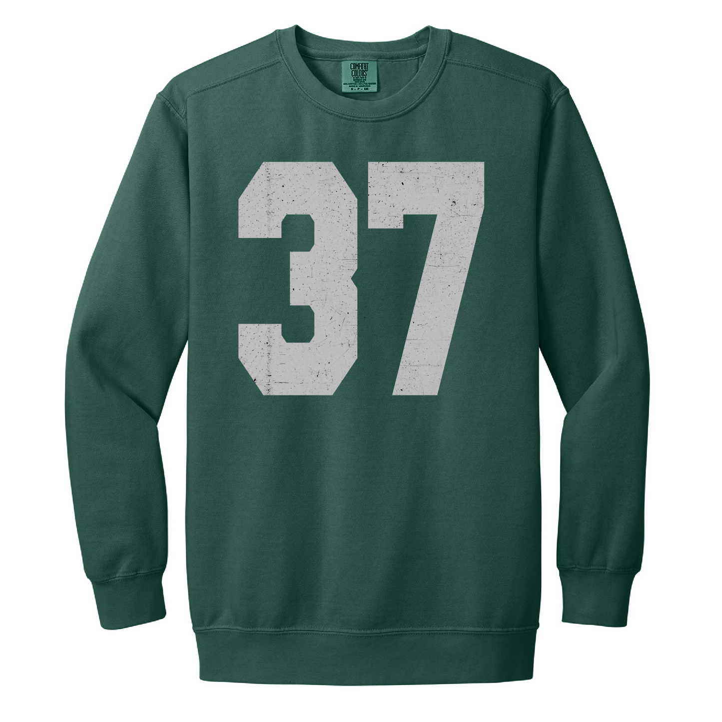Custom Varsity Number Crewneck Sweatshirt – Crimson Pigment Dyed Unisex