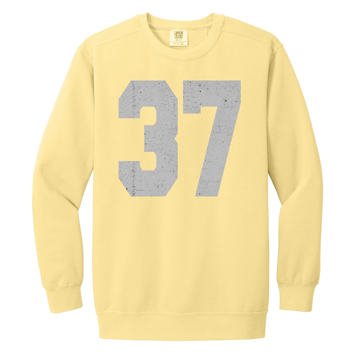 Custom Varsity Number Crewneck Sweatshirt – Crimson Pigment Dyed Unisex