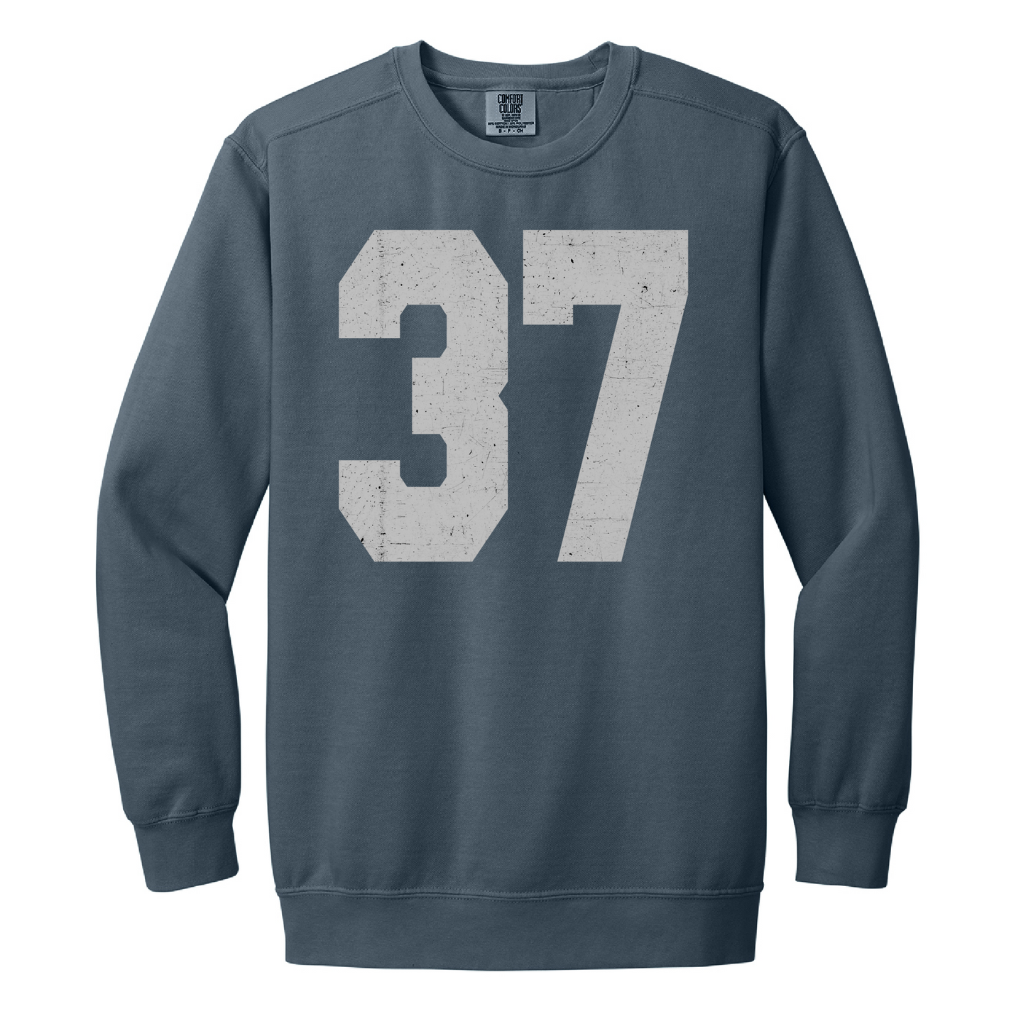 Custom Varsity Number Crewneck Sweatshirt – Crimson Pigment Dyed Unisex