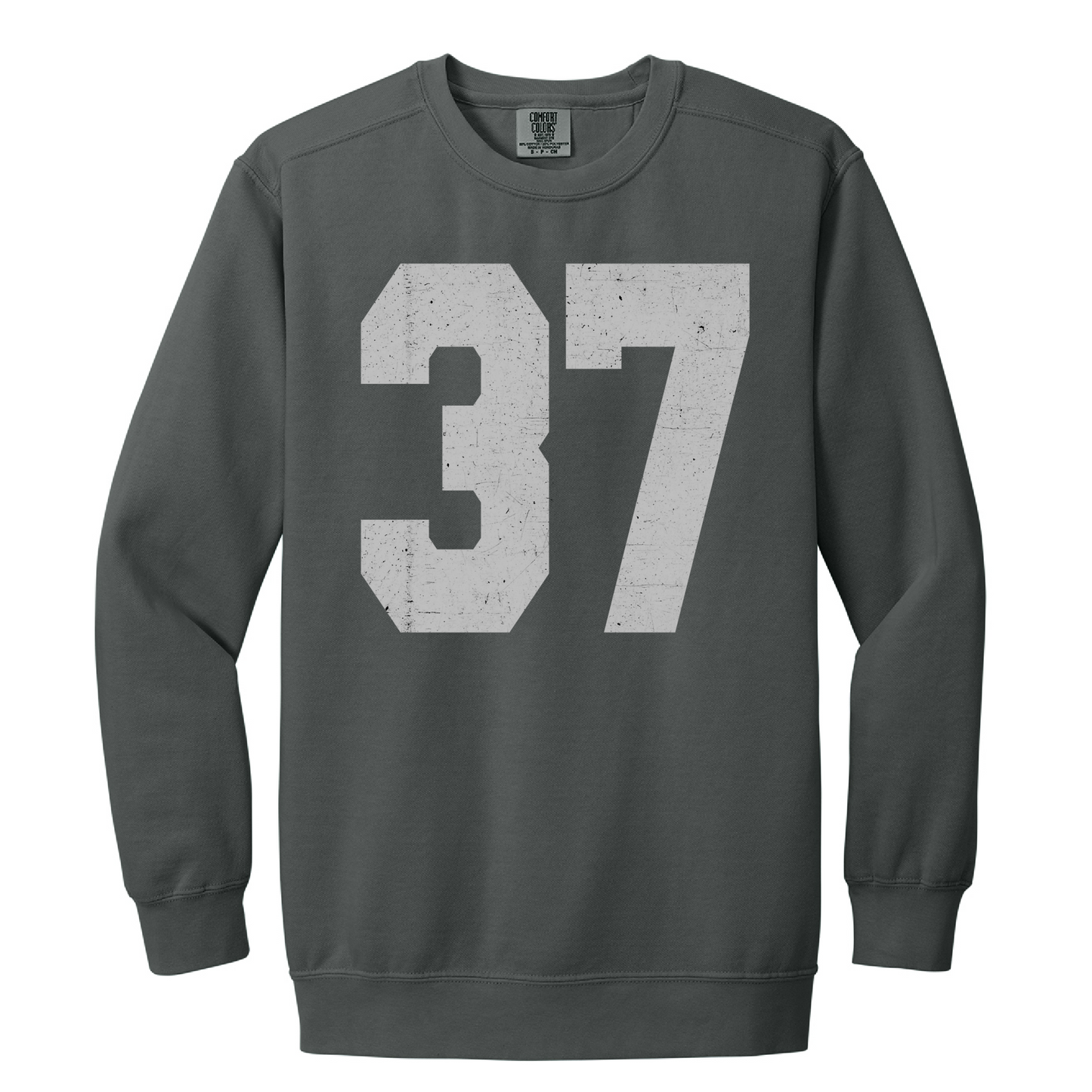 Custom Varsity Number Crewneck Sweatshirt – Crimson Pigment Dyed Unisex
