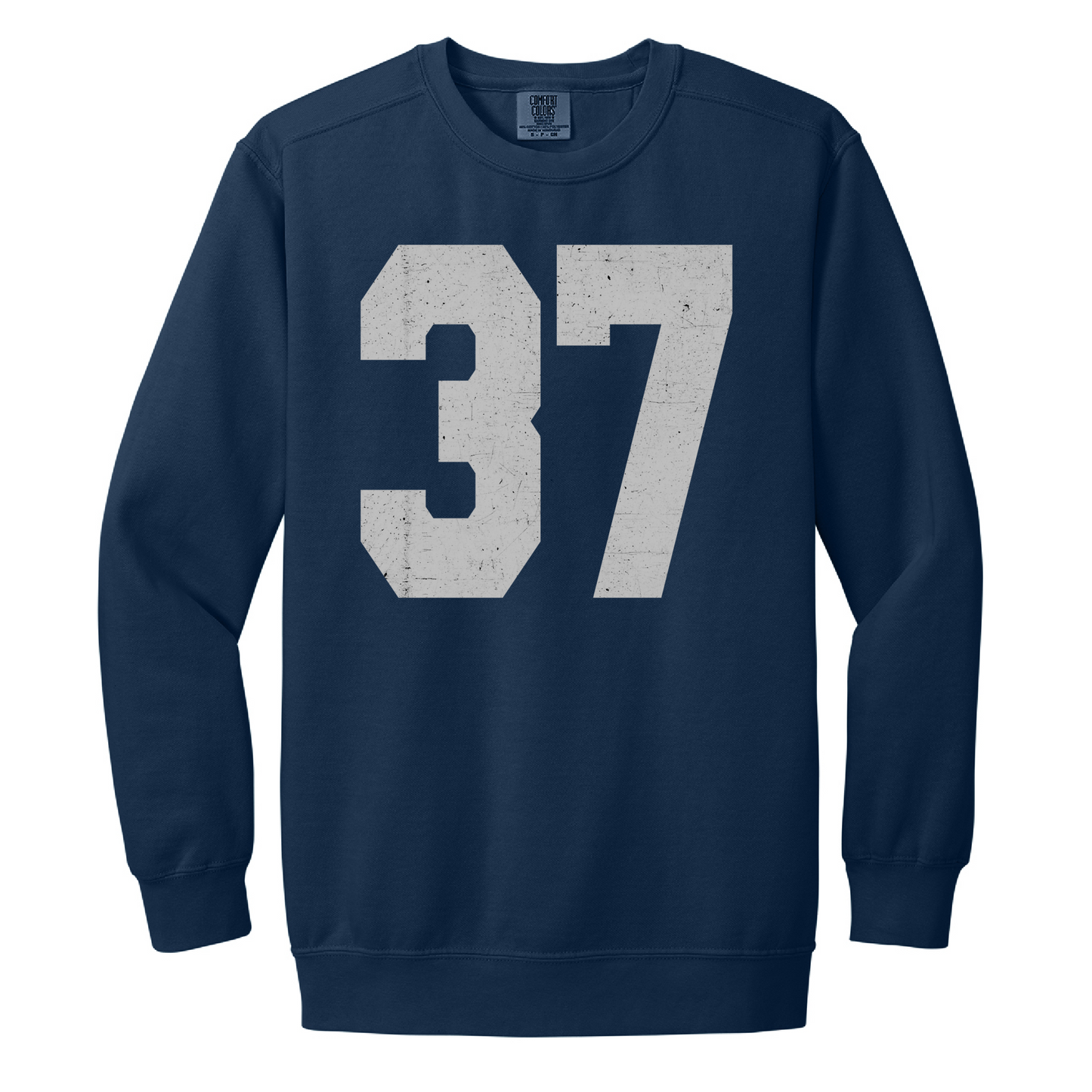 Custom Varsity Number Crewneck Sweatshirt – Crimson Pigment Dyed Unisex