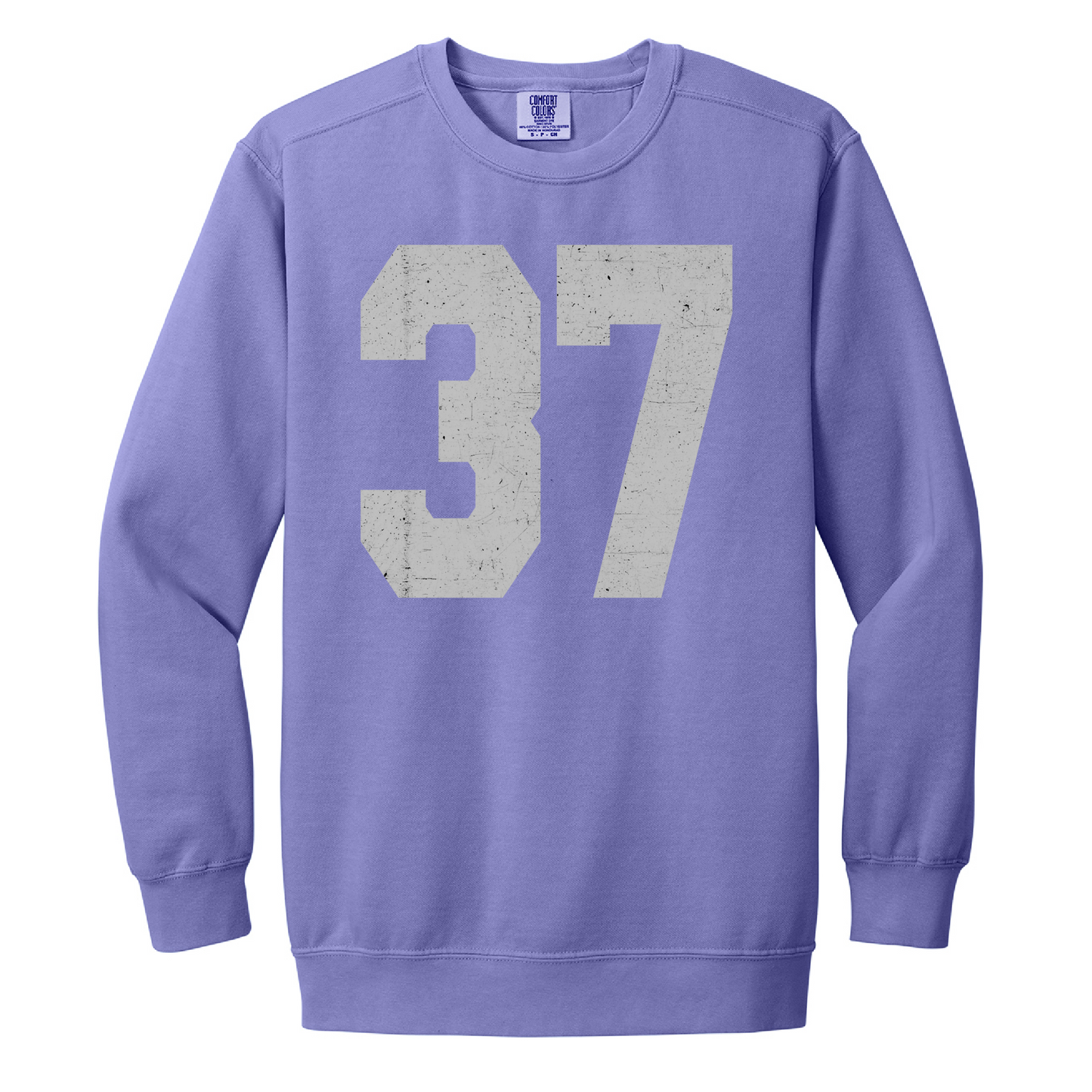 Custom Varsity Number Crewneck Sweatshirt – Crimson Pigment Dyed Unisex