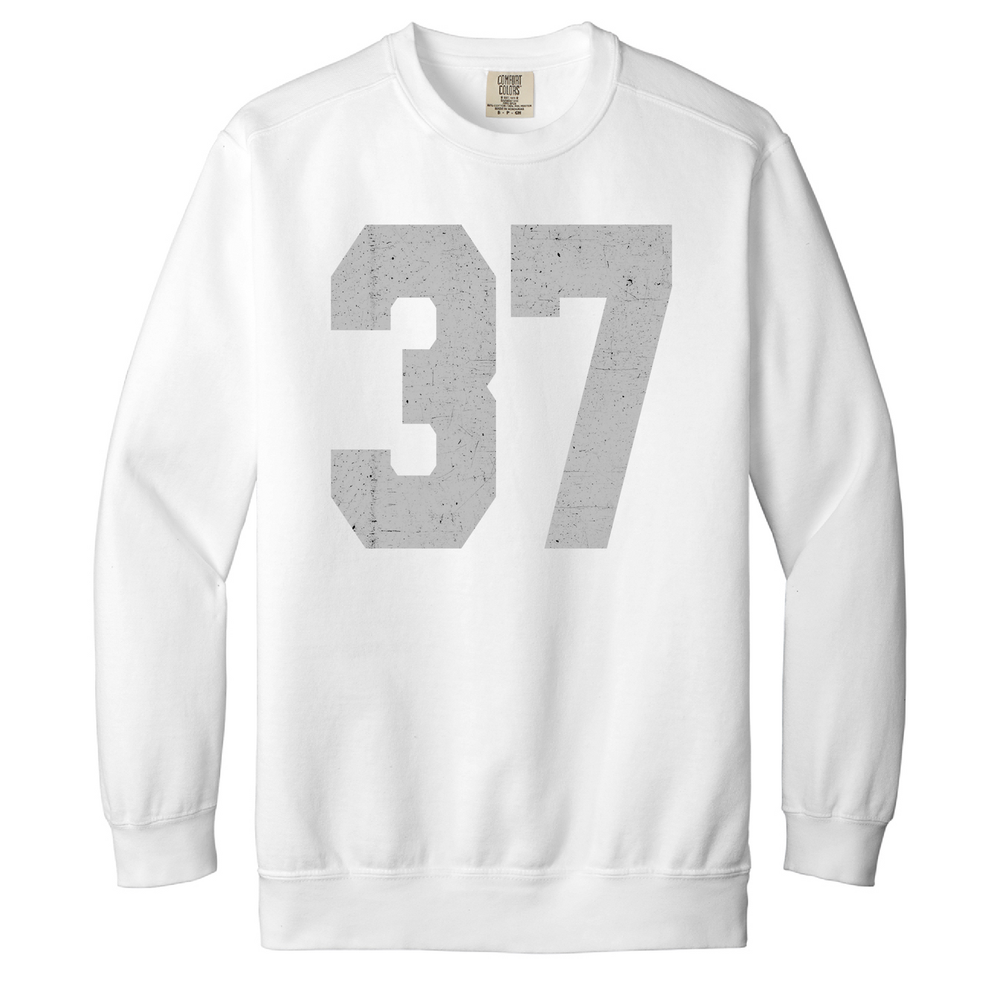 Custom Varsity Number Crewneck Sweatshirt – Crimson Pigment Dyed Unisex
