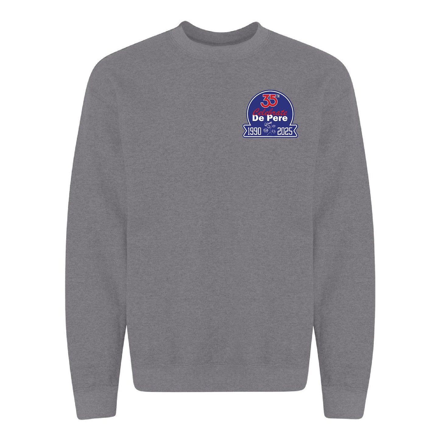 Celebrate De Pere 35th Anniversary Crewneck Sweatshirt - Gray or Light Blue