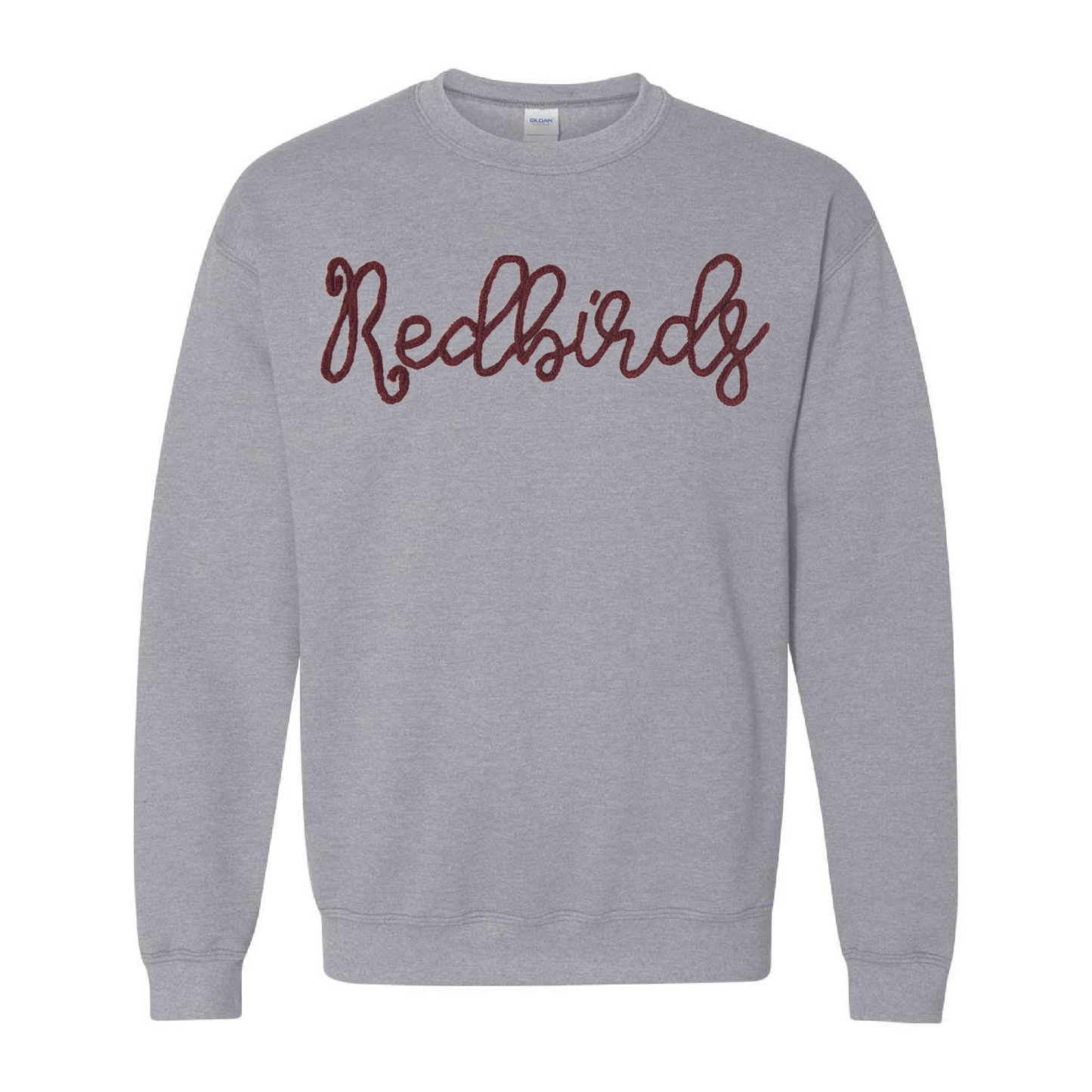 Custom Team Sweatshirt - De Pere Redbirds - Chenille Embroidery