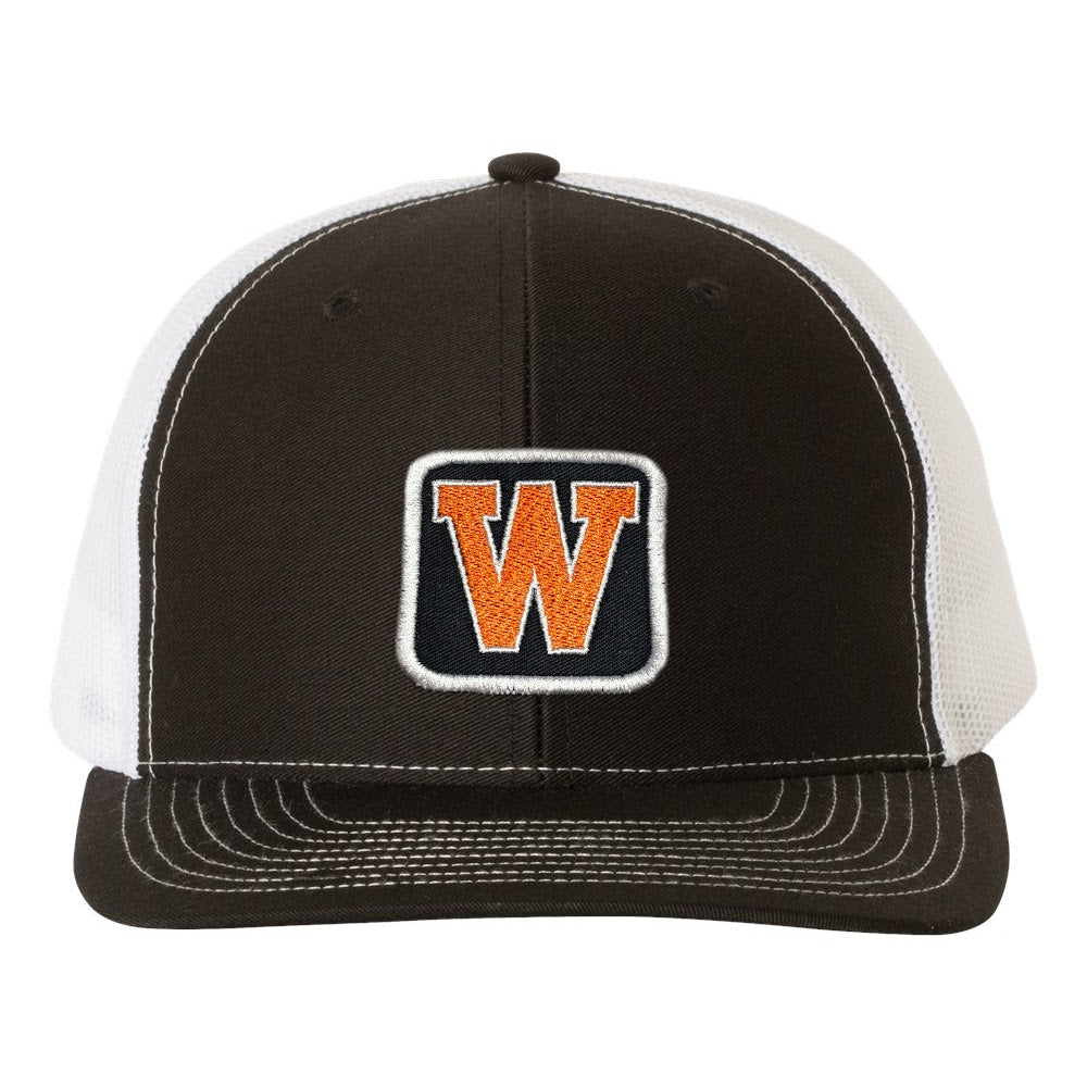 West De Pere Patched Snapback Low-Profile Black & White Trucker Hat