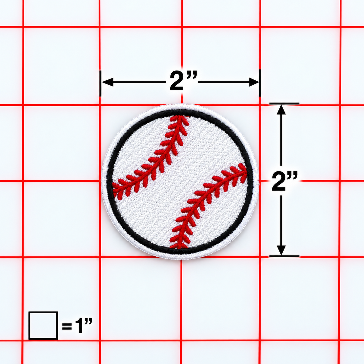 Iron-On Patch - Baseball with black border