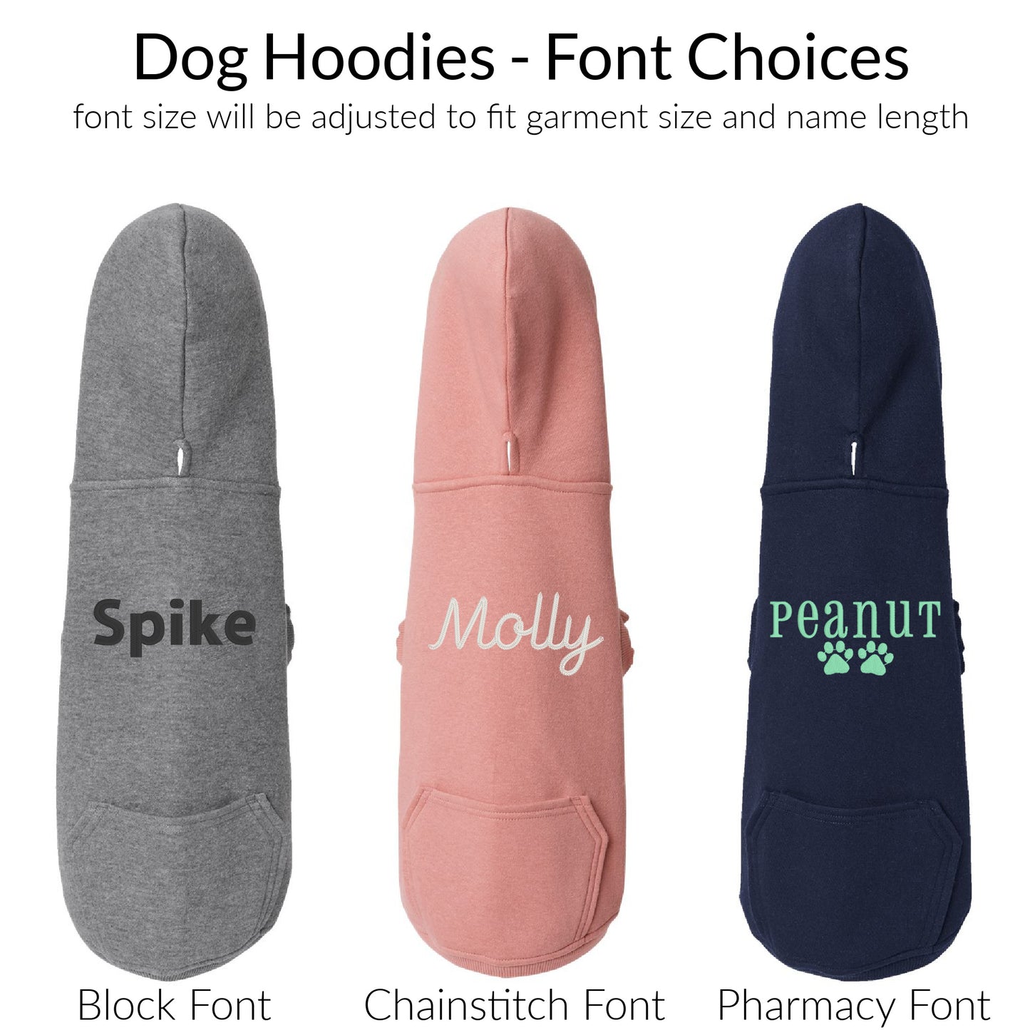 Aqua Custom Dog Hoodie – Personalized Pet Sweatshirt with Name