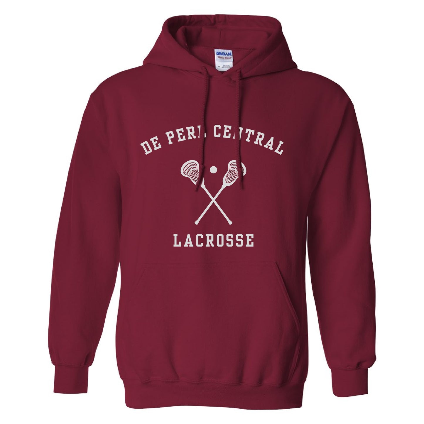 De Pere Central Lacrosse - Cardinal Hoodie Sweatshirt - Ghostbirds Collegiate