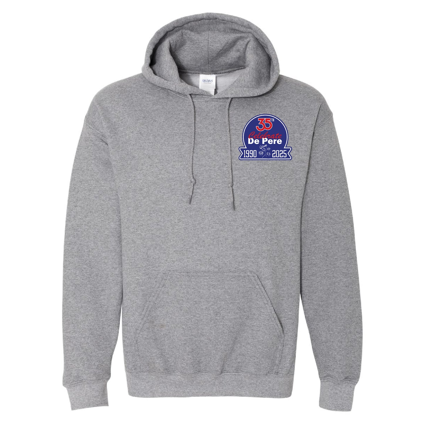 Celebrate De Pere 35th Anniversary Hoodie – Light Blue or Heather Gray
