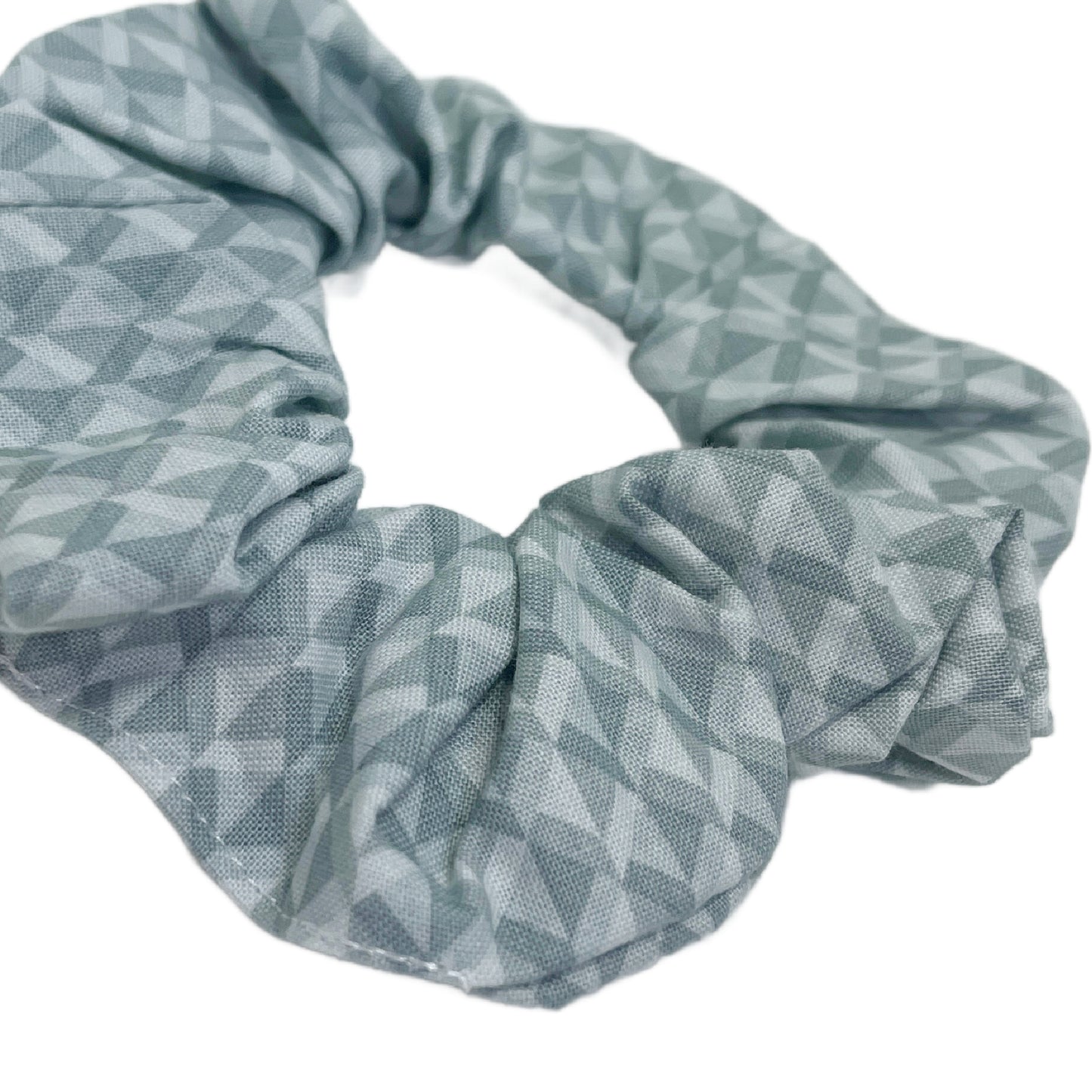 Hair Scrunchie | Gray Geometric Modern
