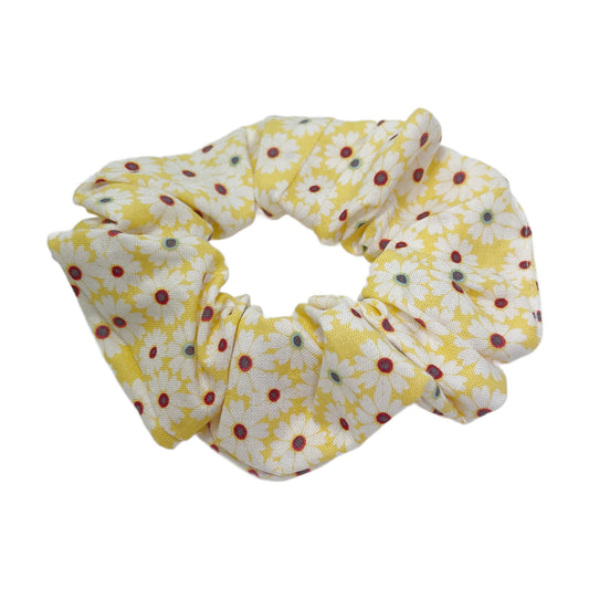 Hair Scrunchie | Yellow and White Daisy
