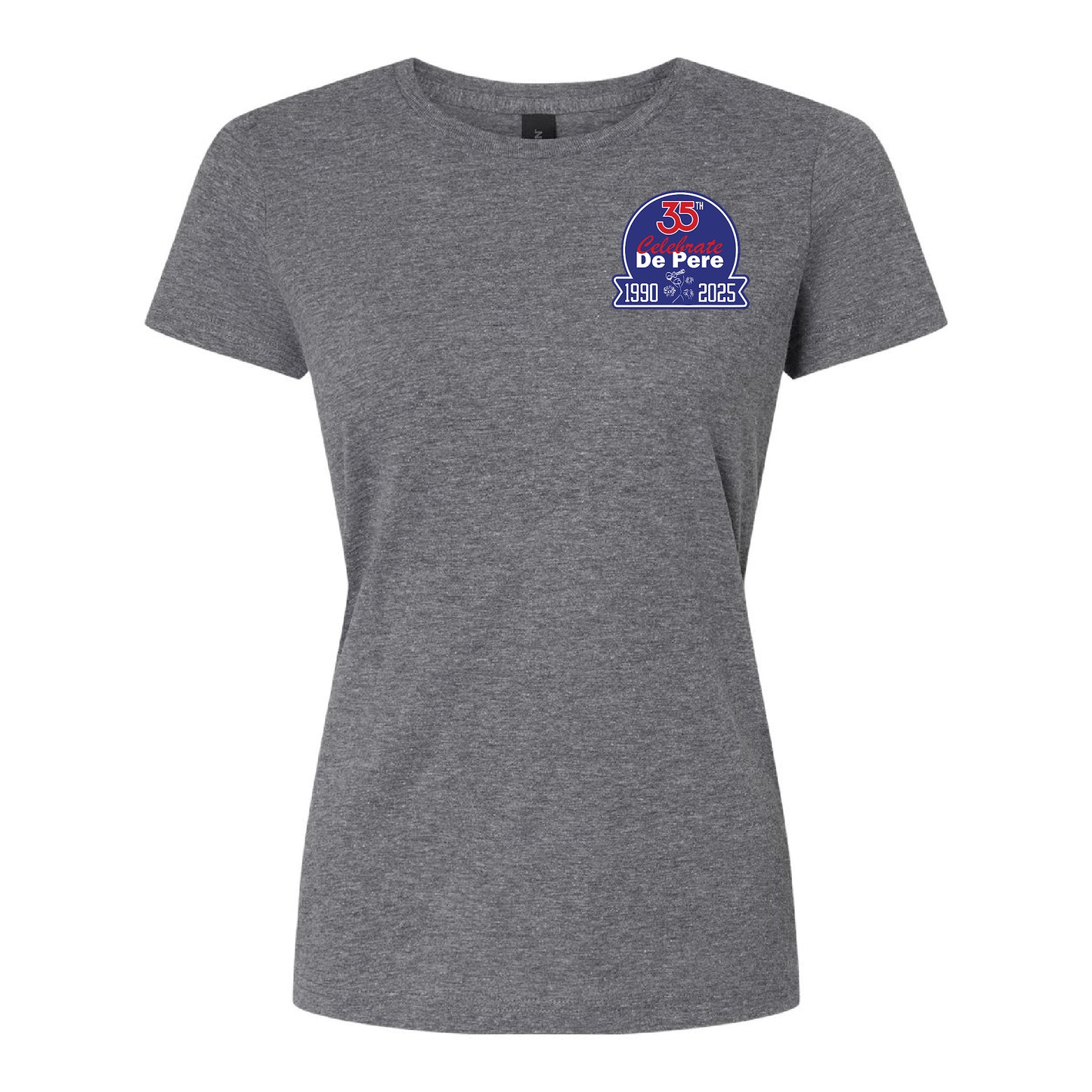 Celebrate De Pere 35th Anniversary Ladies T-Shirt – Heather Gray or Light Blue