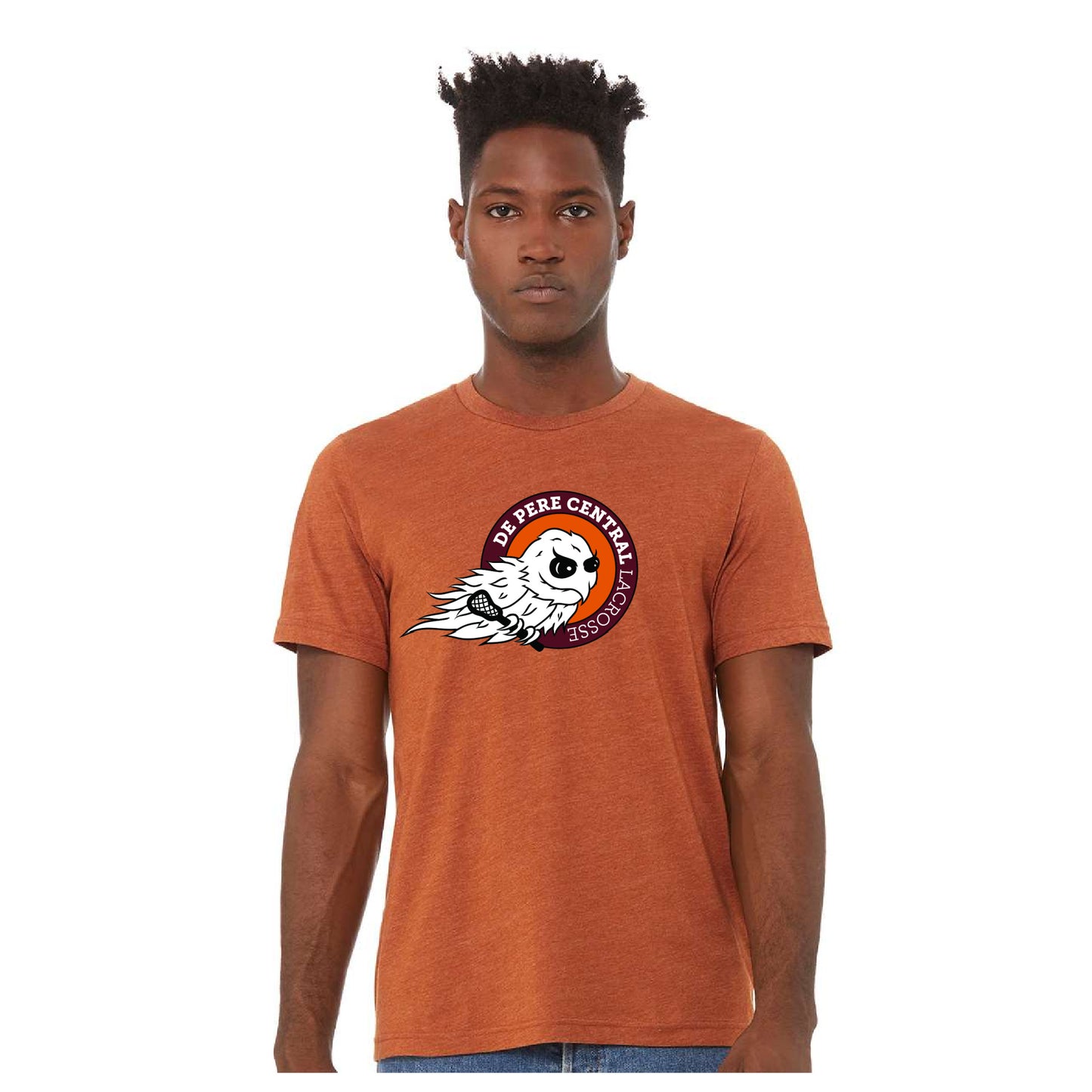 De Pere Central Lacrosse Ghostbirds Logo - Orange Comfort Colors T-Shirt