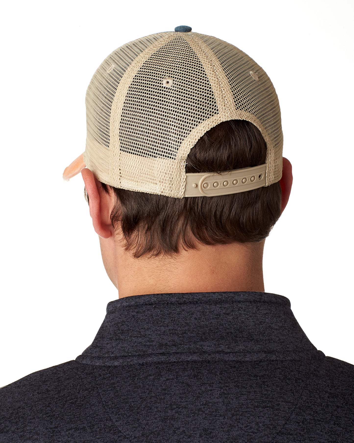 Preble Distressed Trucker Hat - Preble Hornets Vintage Chainstitch Script
