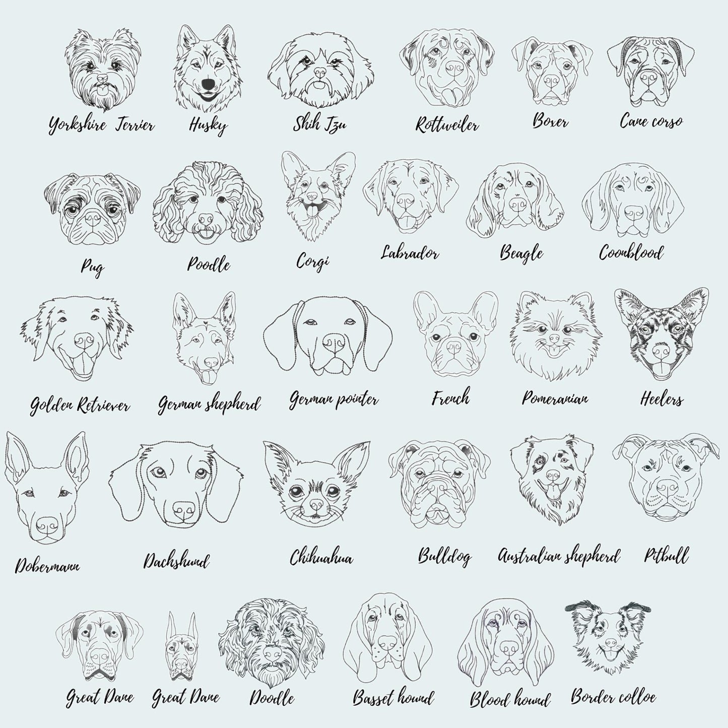 Dog Patch –Choose your breed - Embroidered Felt Iron-On
