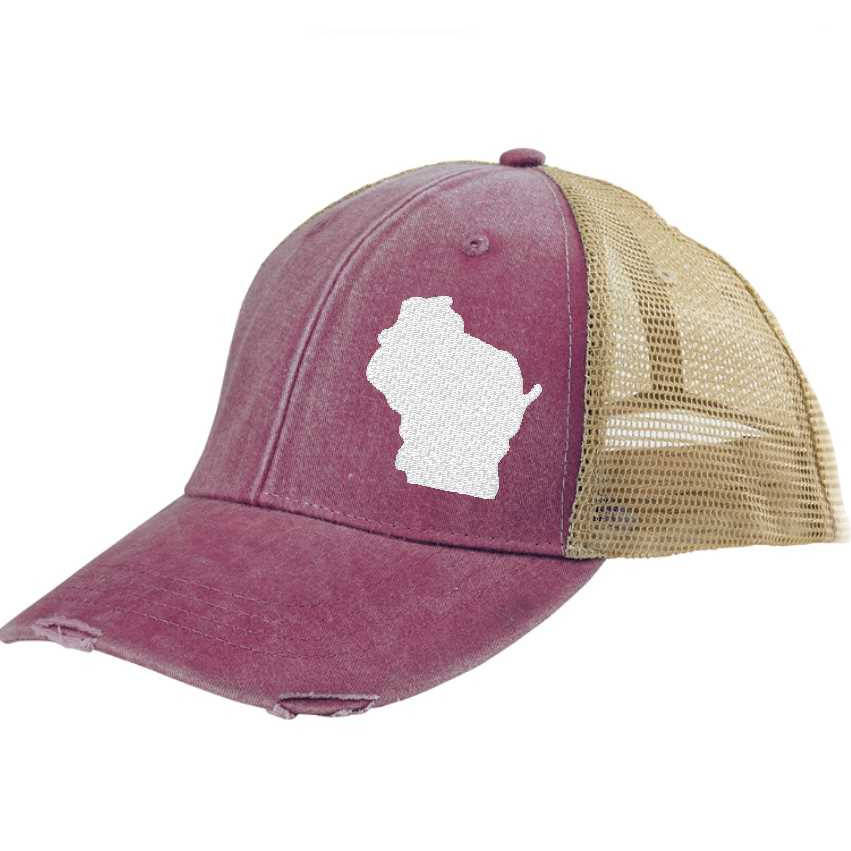 Wisconsin Trucker | Distressed Snapback Trucker | state cap | many color choices