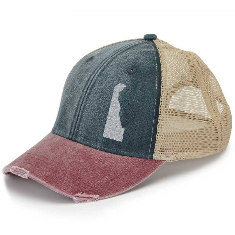 Delaware Hat | Distressed Snapback Trucker | state cap | many color choices