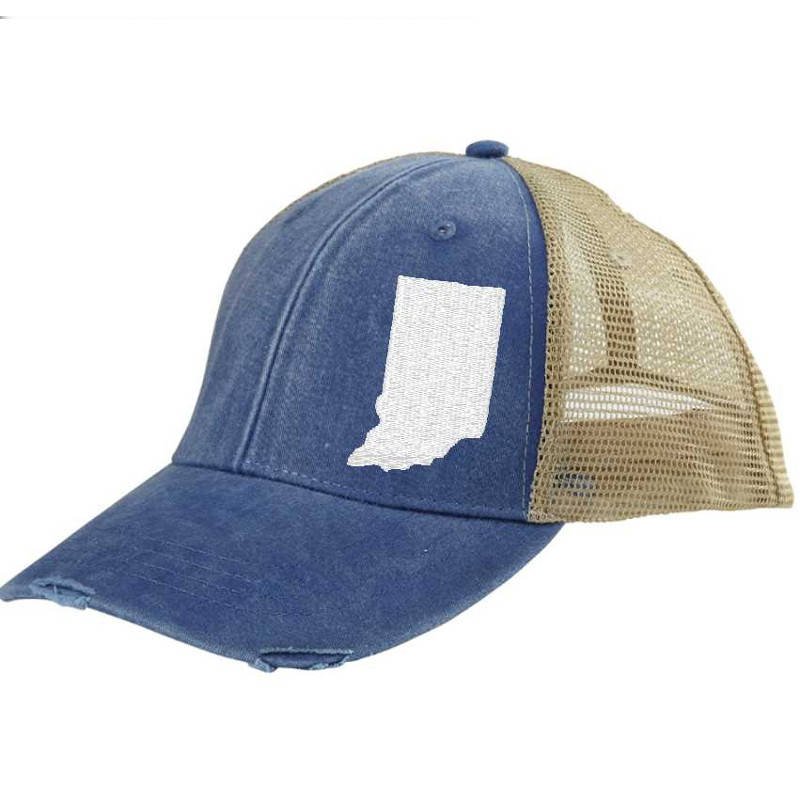 Indiana Hat | Distressed Snapback Trucker | state cap | many color choices