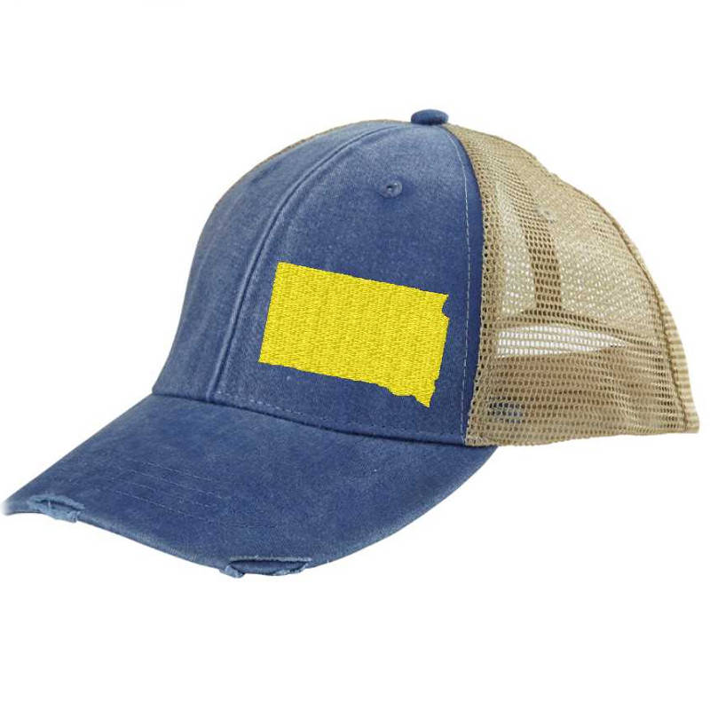 South Dakota Hat | Distressed Snapback Trucker | state cap | many color choices