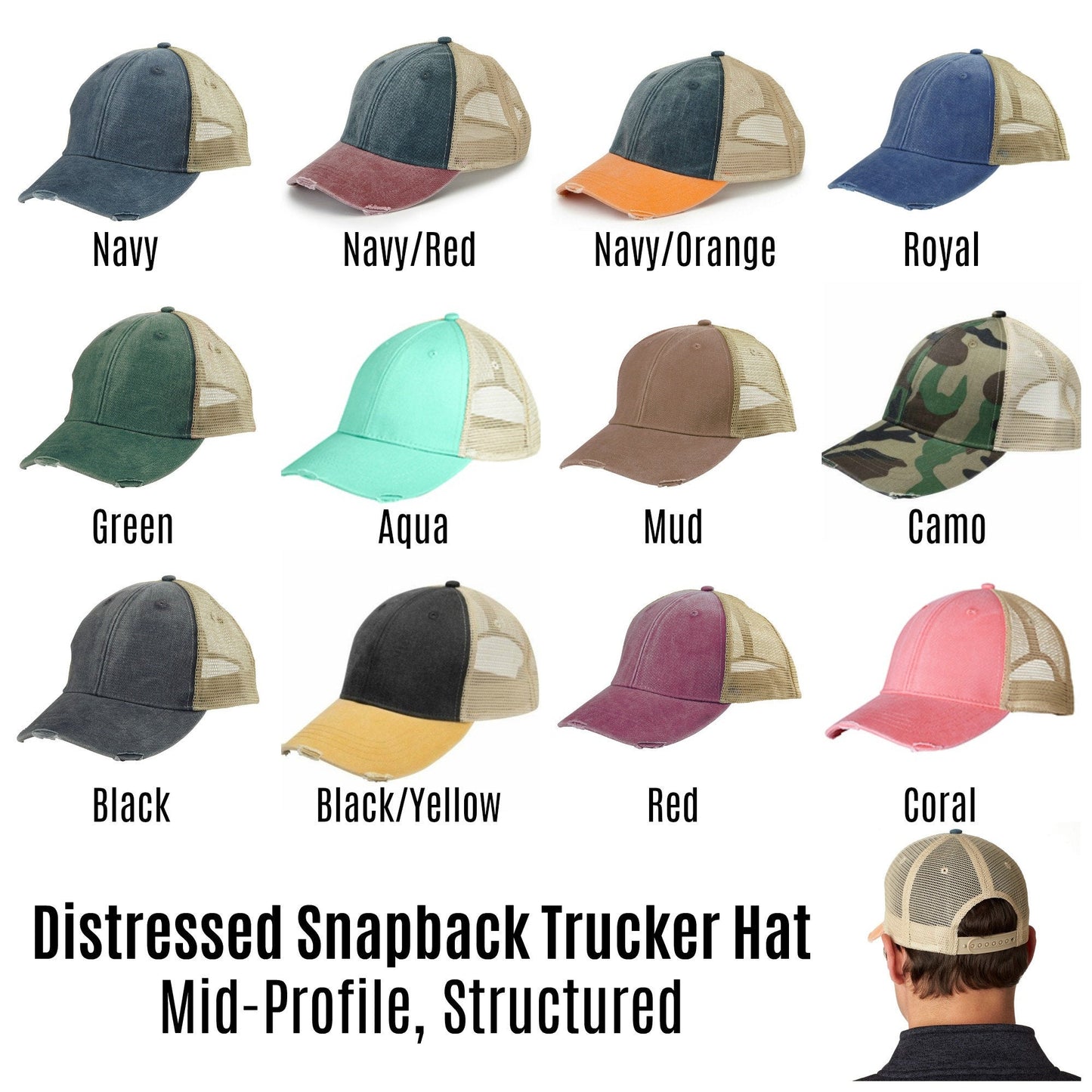 Michigan Hat | Distressed Snapback Trucker | state cap | many color choices