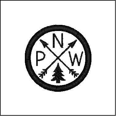 Embroidered Iron-On Custom State Patch - Hot Pink & White