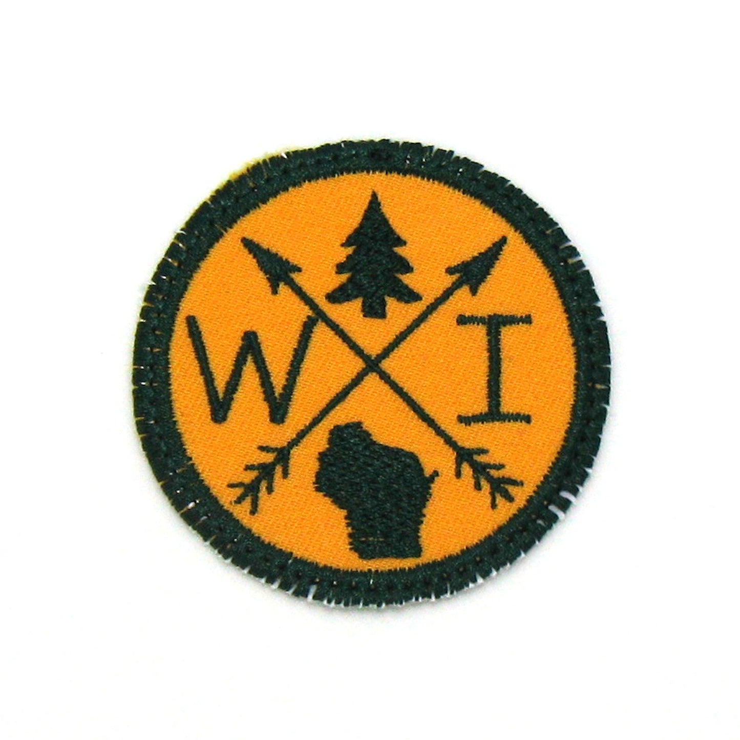 Embroidered Iron-On Custom State Patch - Forest Green & Yellow