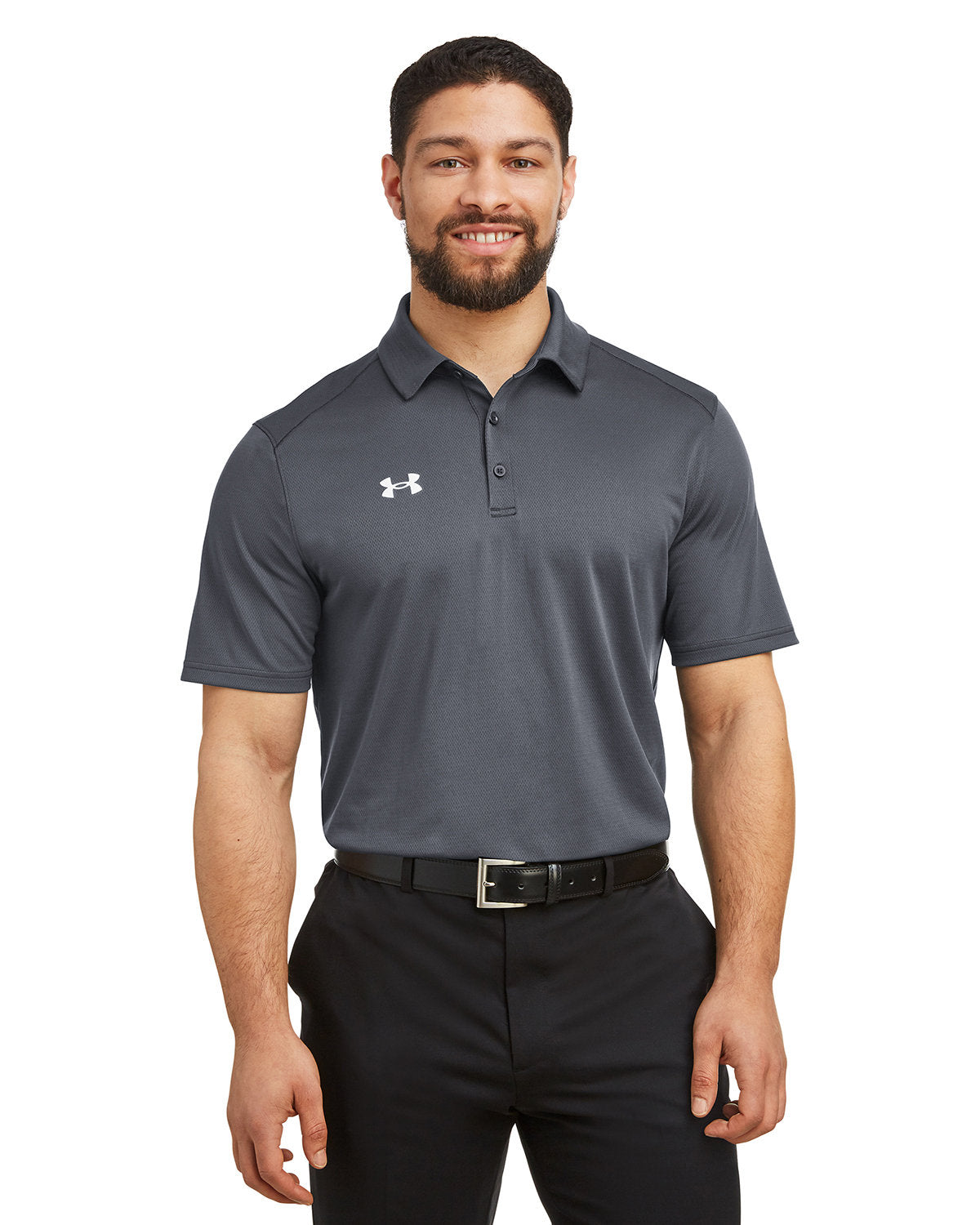 De Pere Central Lacrosse - Charcoal Gray Men's Tech Polo - Embroidered Ghostbirds Logo