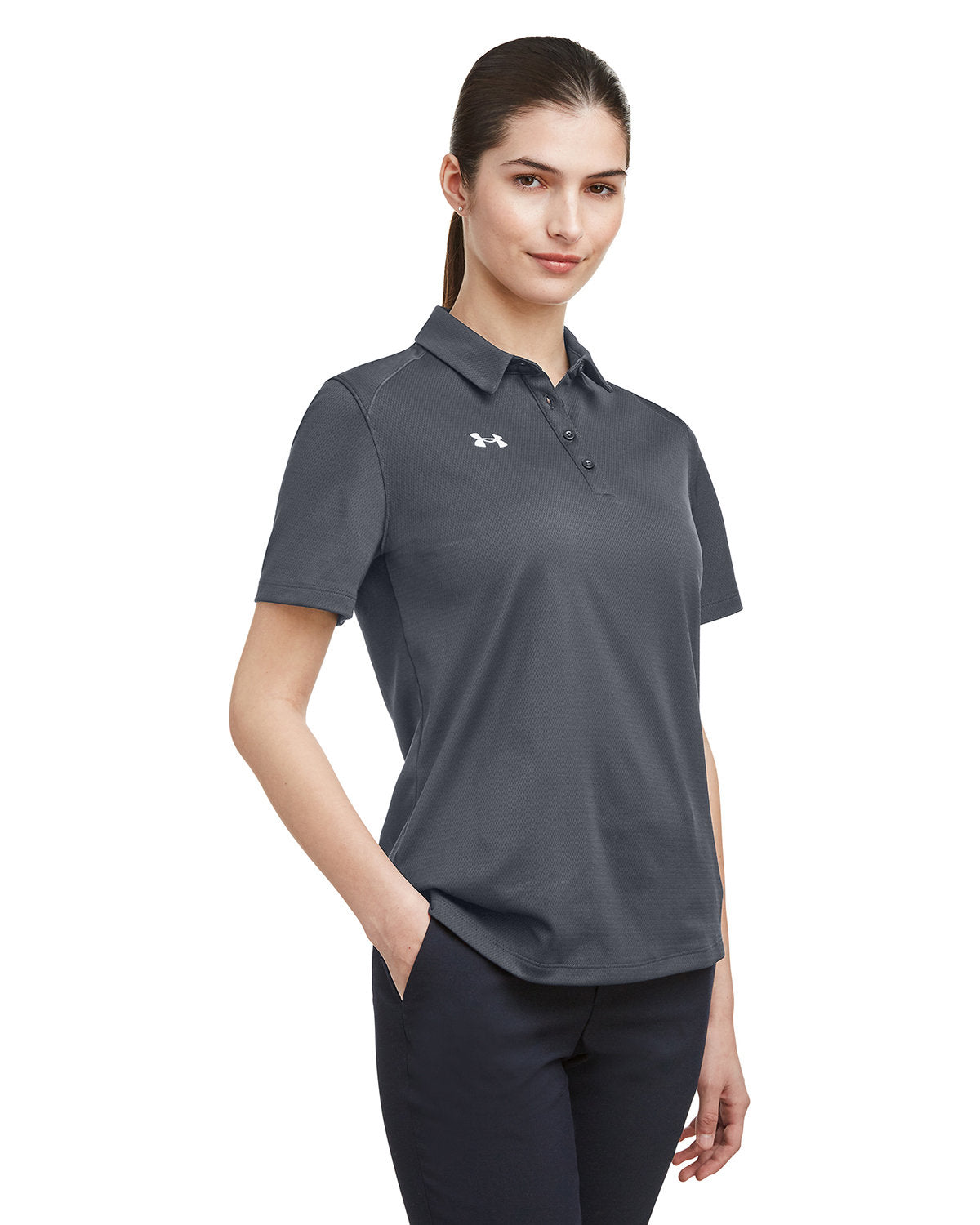 De Pere Central Lacrosse - Charcoal Gray Ladies Tech Polo - Embroidered Ghostbirds Logo (Copy)