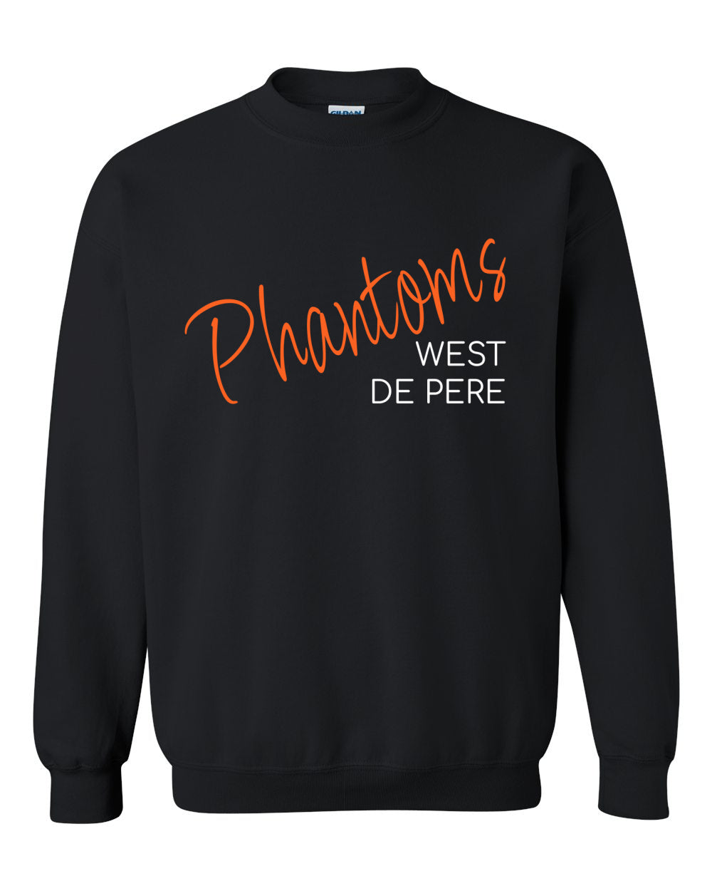 West De Pere Phantoms Merch - Tees, Long Sleeve Tee, Crewneck or Hoodie - Phantoms Script