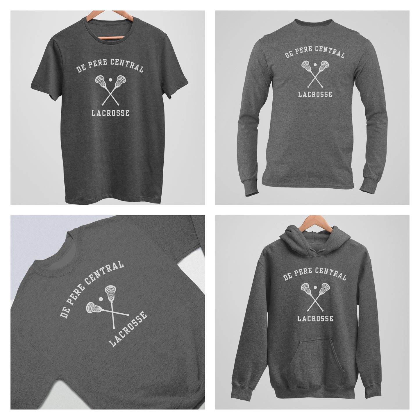 De Pere Ghostbirds Collegiate Graphic - Dark Heather Tee, Long Sleeve Tee, Crewneck, or Hoodie