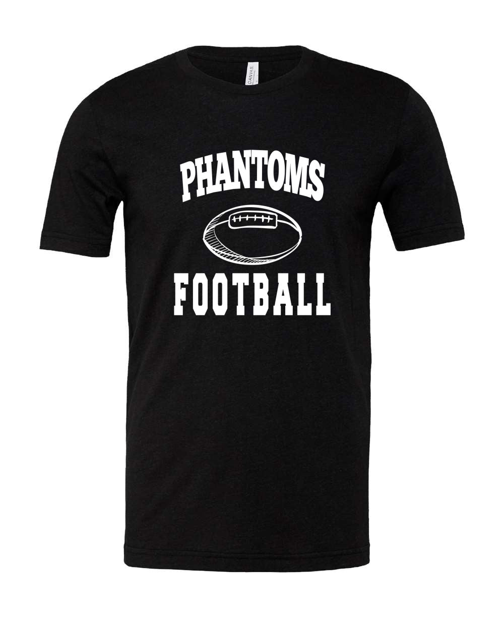 West De Pere Phantoms Merch - Tees, Long Sleeve Tee, Crewneck or Hoodie - Block Phantoms Football