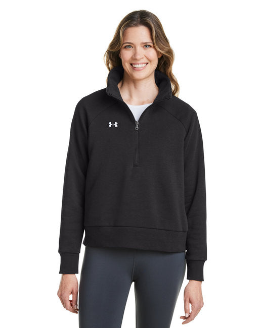 De Pere Central Lacrosse - Black Ladies Quarter-Zip - Embroidered Ghostbirds Logo