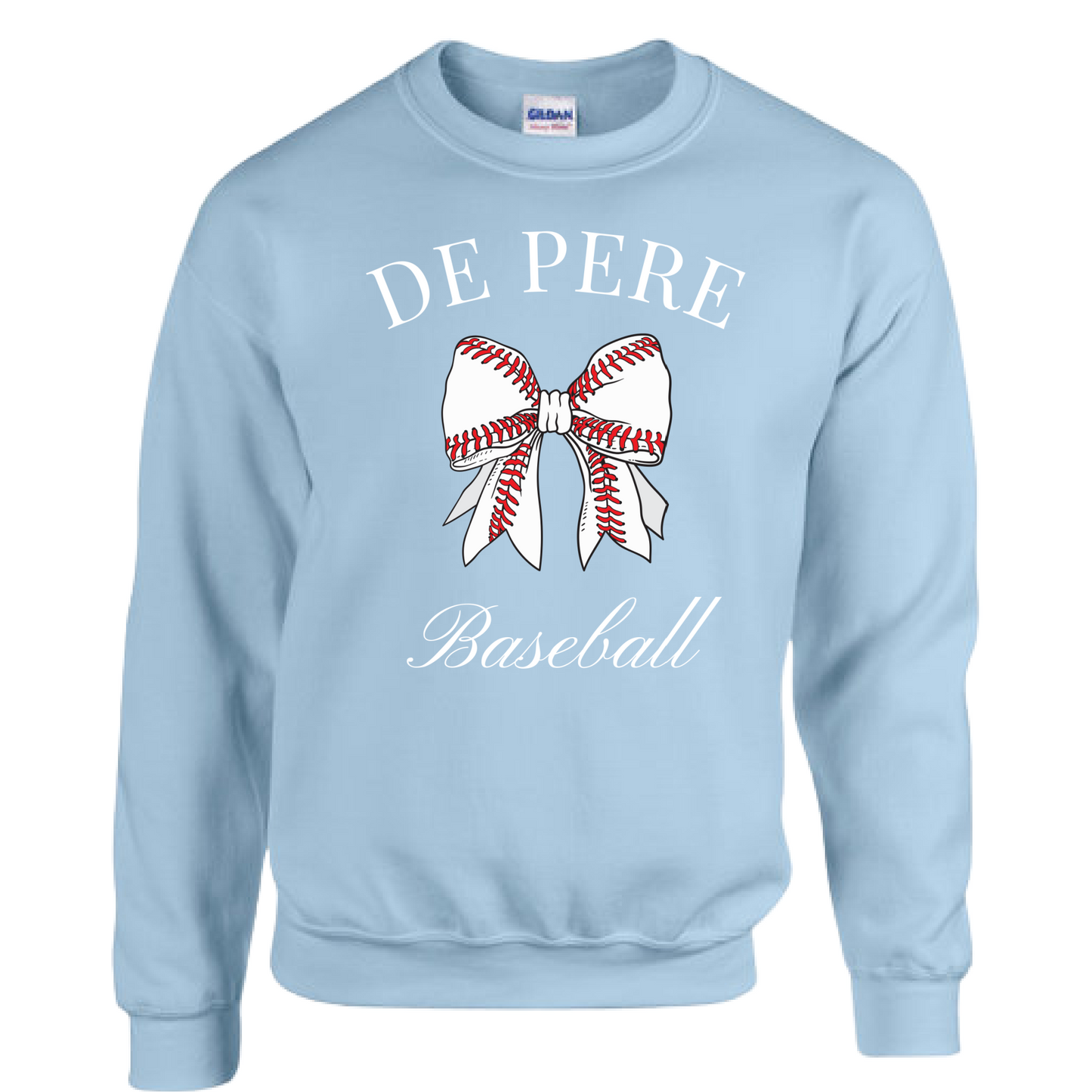 De Pere Baseball Coquette Bow Crewneck Sweatshirt - 2 colors