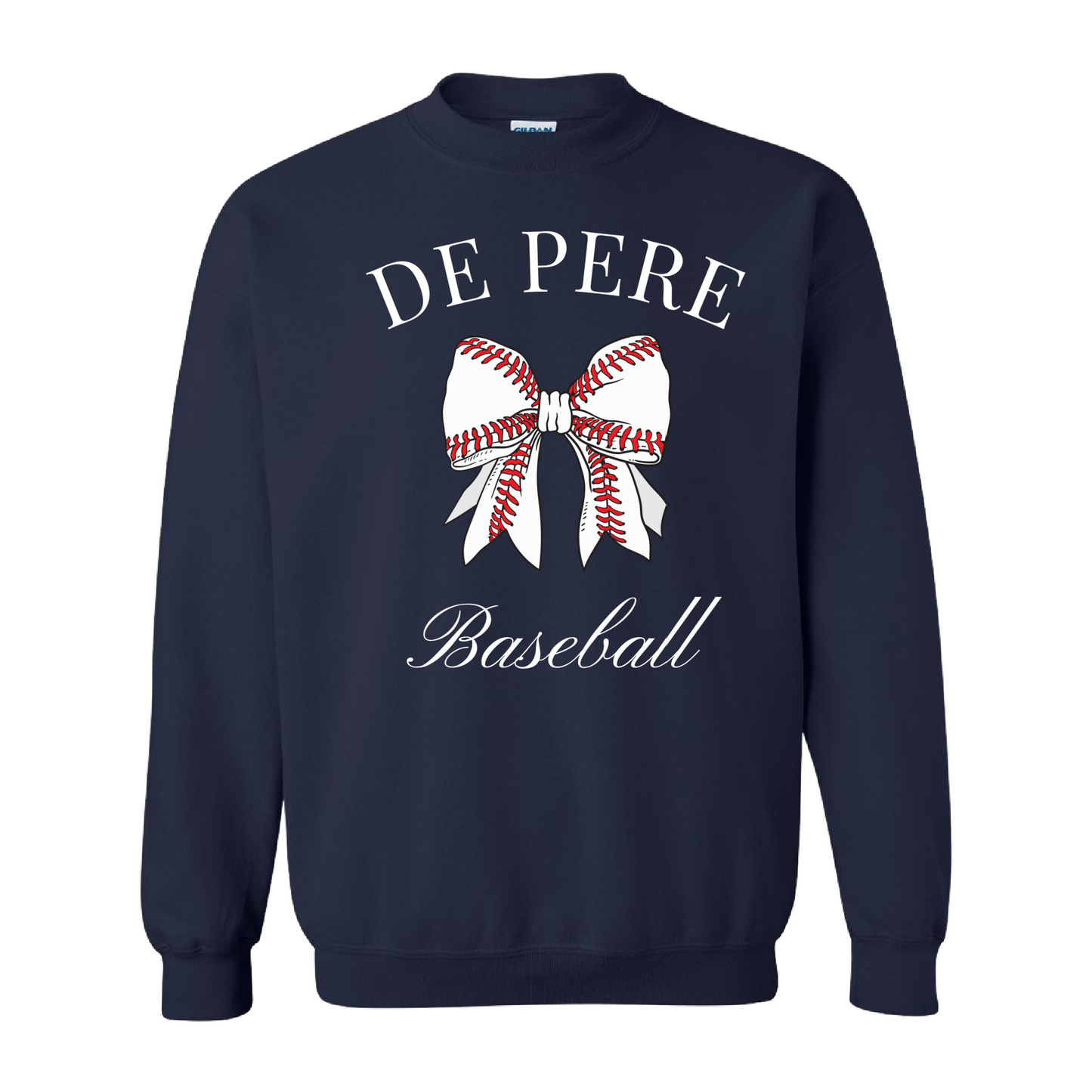 De Pere Baseball Coquette Bow Crewneck Sweatshirt - 2 colors