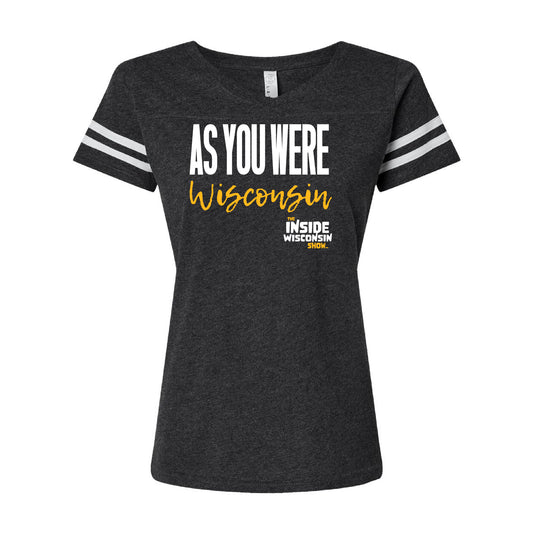 "As You Were, Wisconsin" Ladies Cut Football Tee