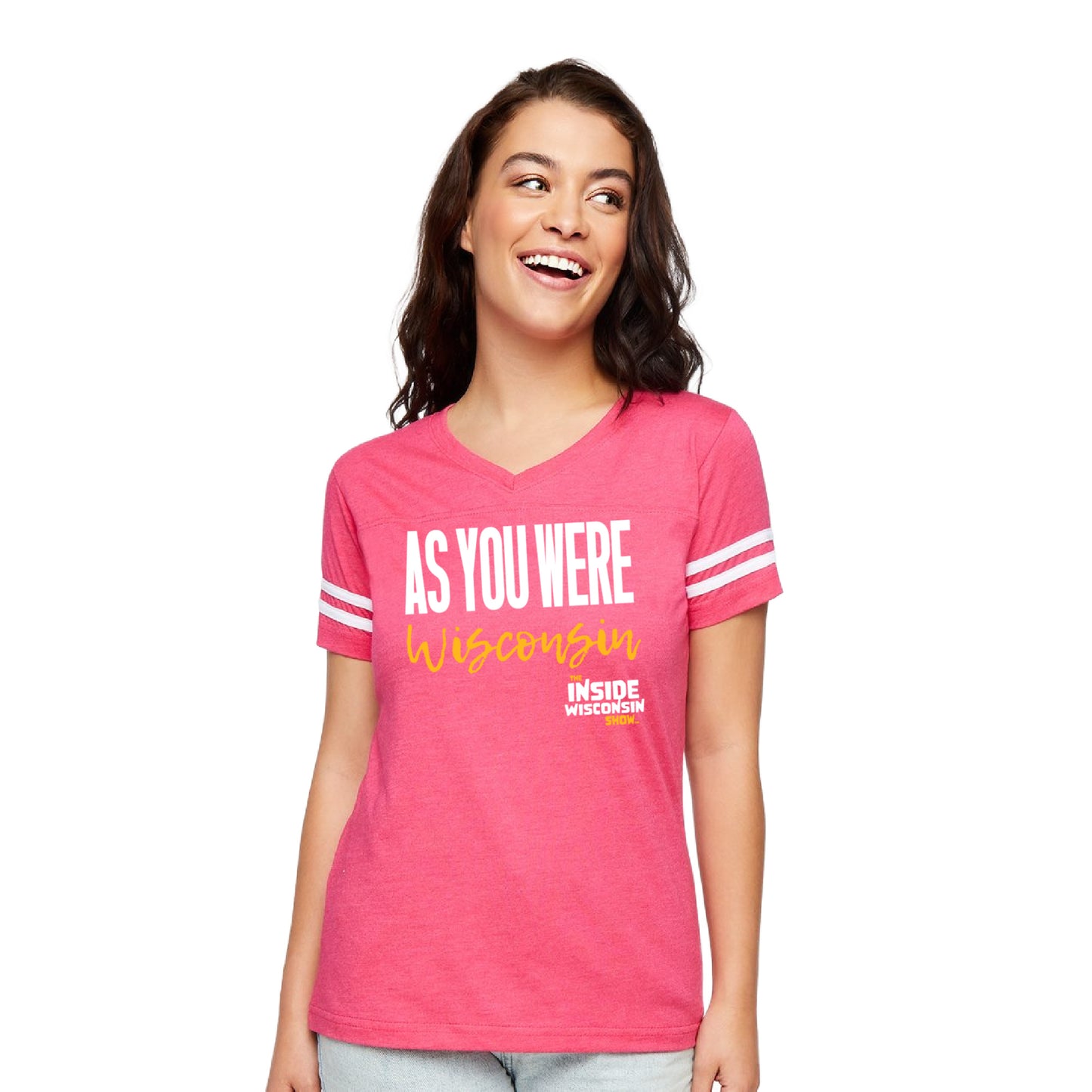 "As You Were, Wisconsin" Ladies Cut Football Tee