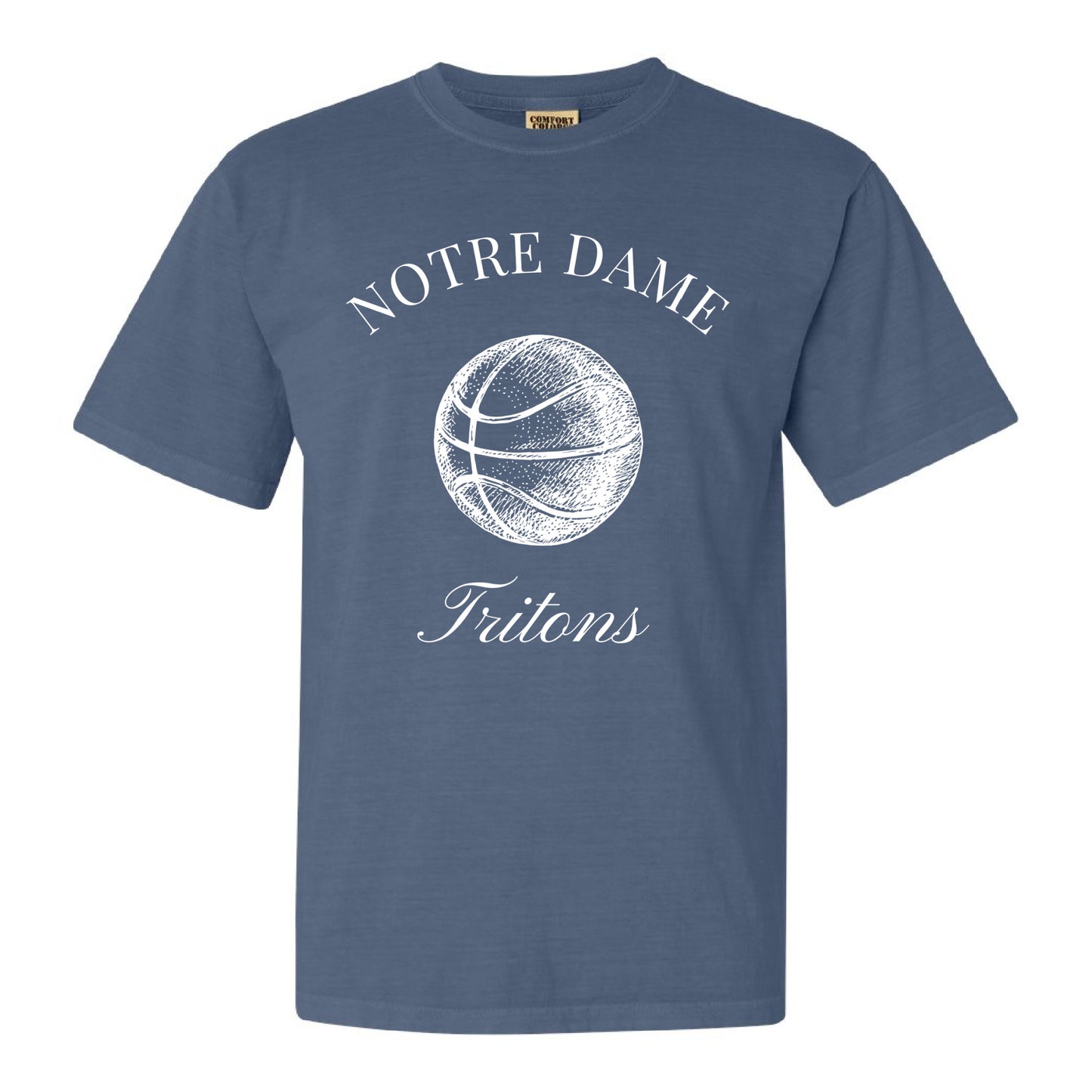 Vintage-Inspired Notre Dame Academy Tritons Basketball Tee