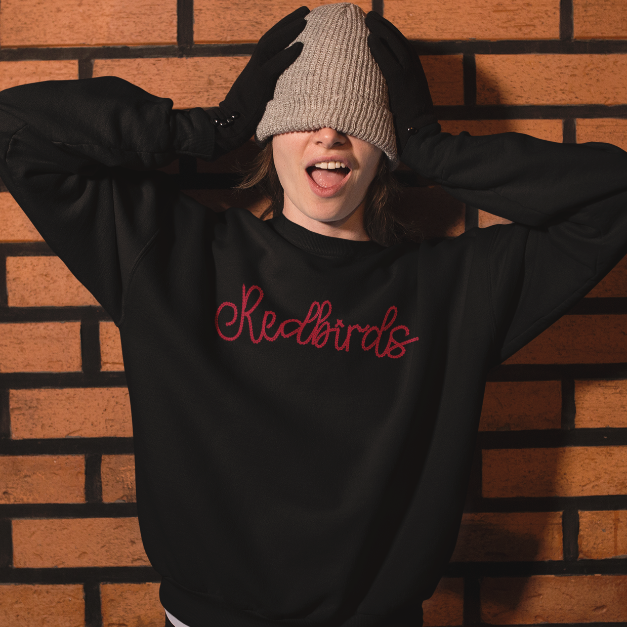 Redbird Crewneck Sweatshirt – Thick Chainstitch Design