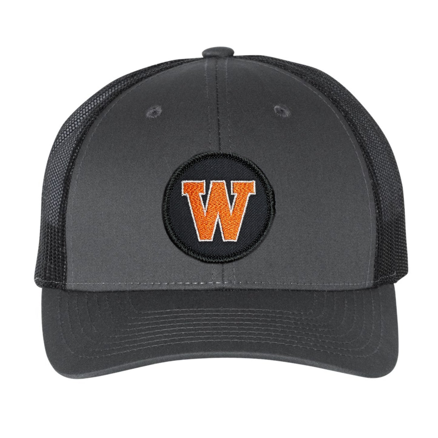 West De Pere Patched Snapback Mid-Profile Trucker Hat - Round Black Patch
