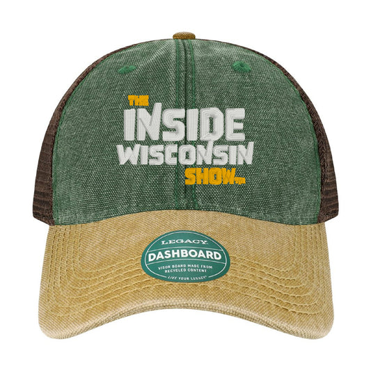 The Inside Wisconsin Show Embroidered Trucker Hat - Green & Mustard