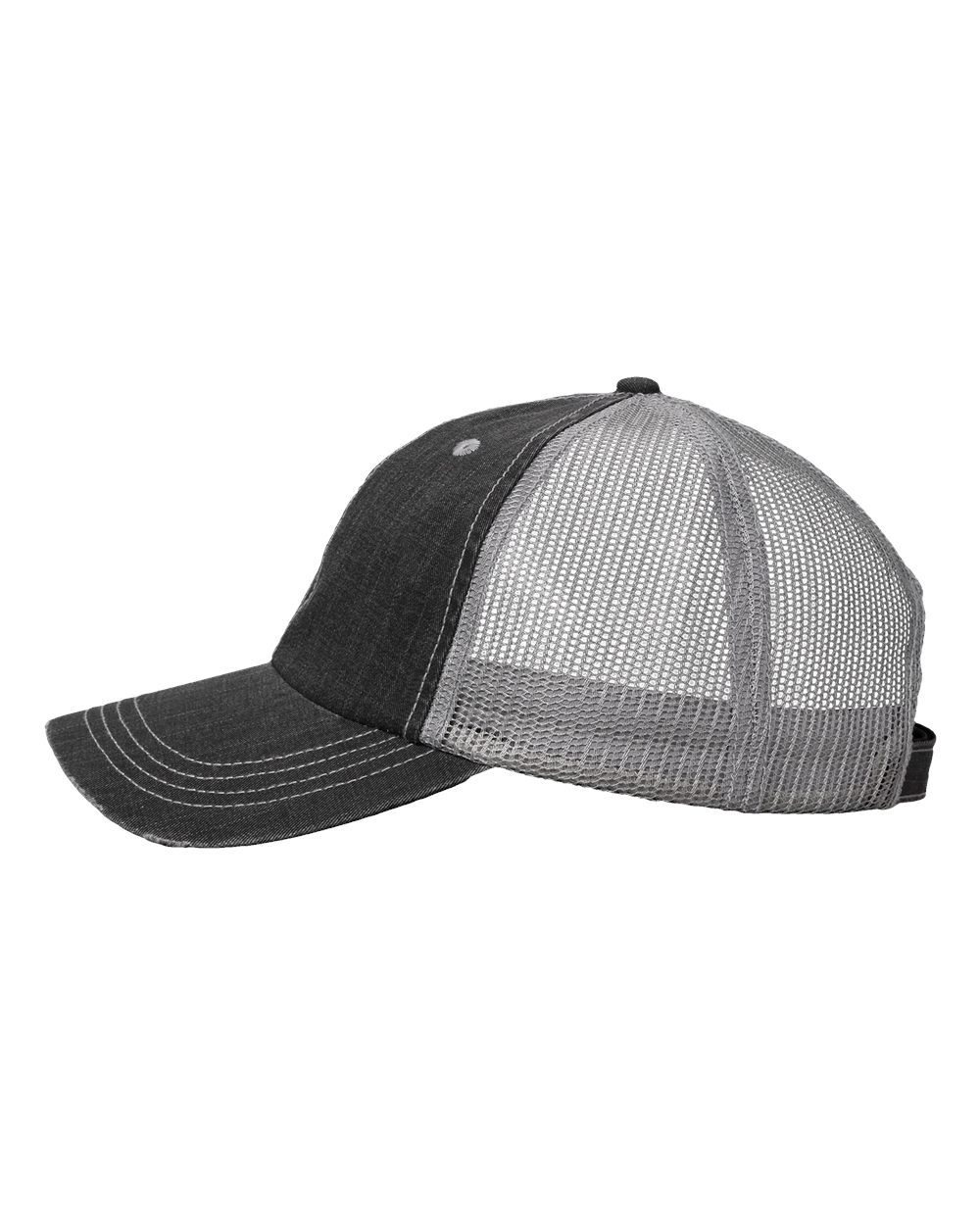 De Pere Voyageurs Hockey Distressed Trucker Hat - Oval Patch Low-Profile