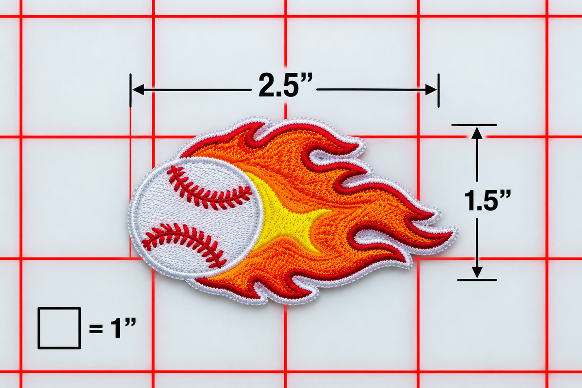 Iron-On Patch - Flaming Baseball