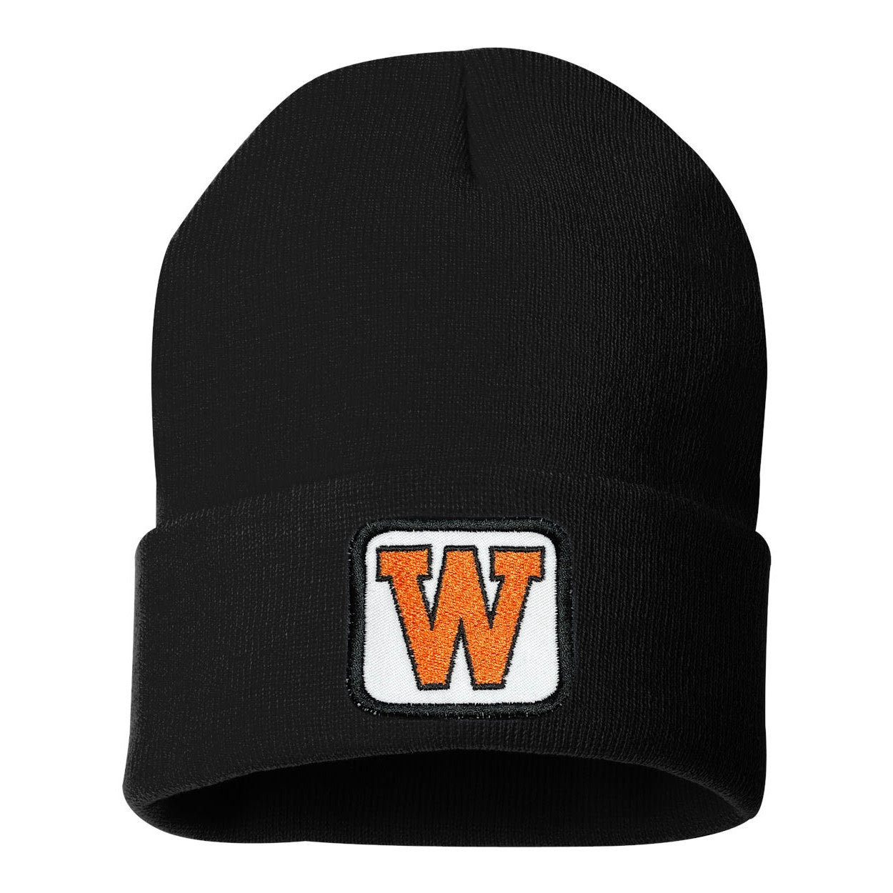 White Square Patched West De Pere Logo Beanies