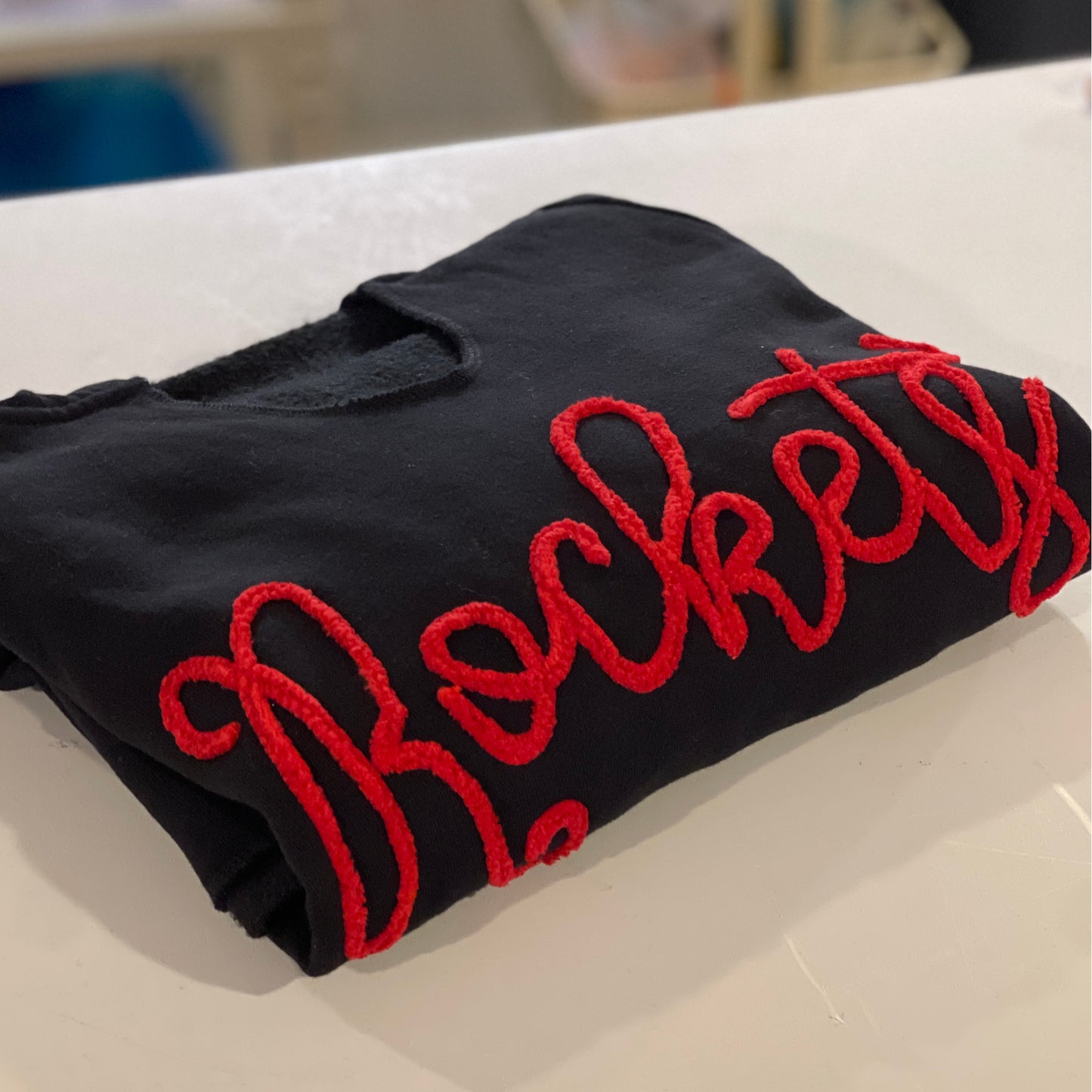 Black Custom Team Hoodie - Neenah Rockets - Chenille Embroidery