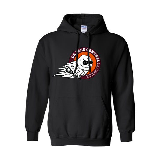 De Pere Central Lacrosse - Black Hoodie Sweatshirt - Ghostbirds Logo