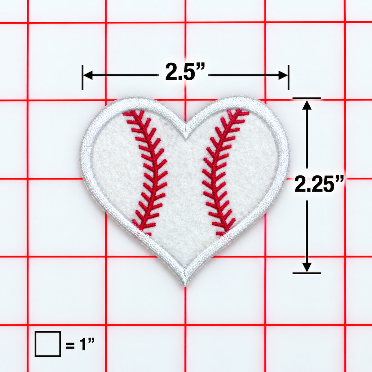 Iron-On Patch - Baseball Heart