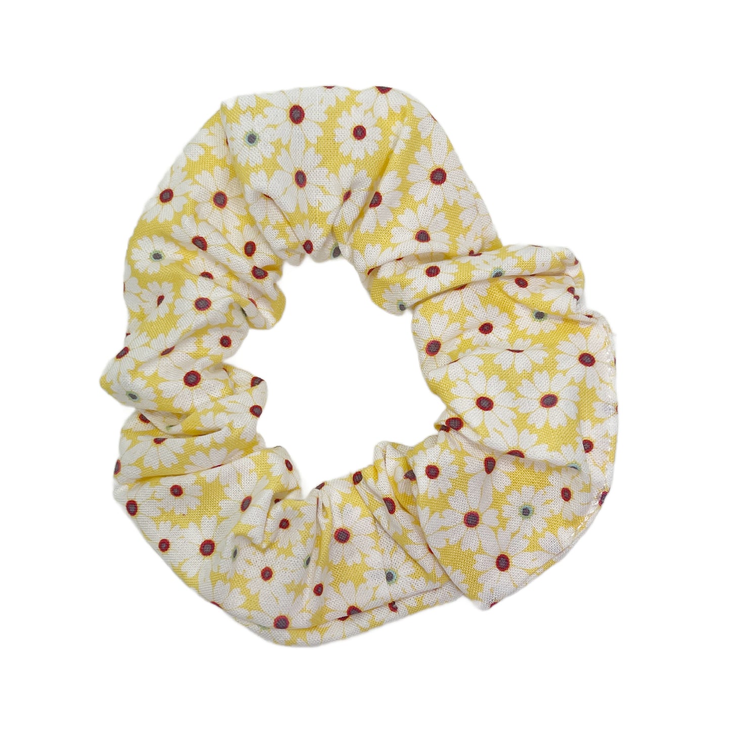 Hair Scrunchie | Yellow and White Daisy